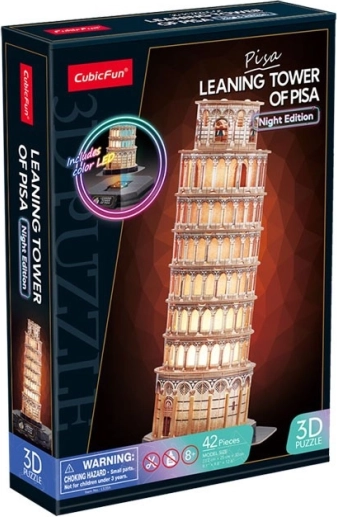 Puzzle 3D LED Edición Nocturna: Torre Inclinada de Pisa