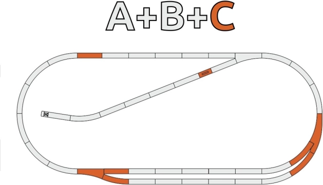 Set de vías Roco geoLINE C con balasto integrado – tramo paralelo H0