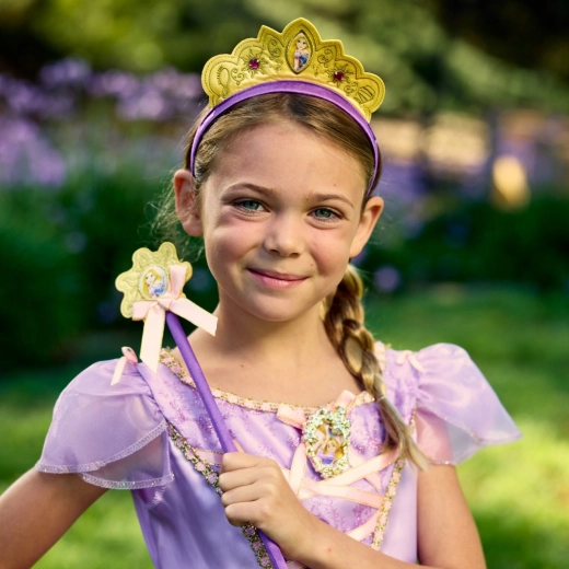 Set de varita y corona de Rapunzel para pequeñas princesas