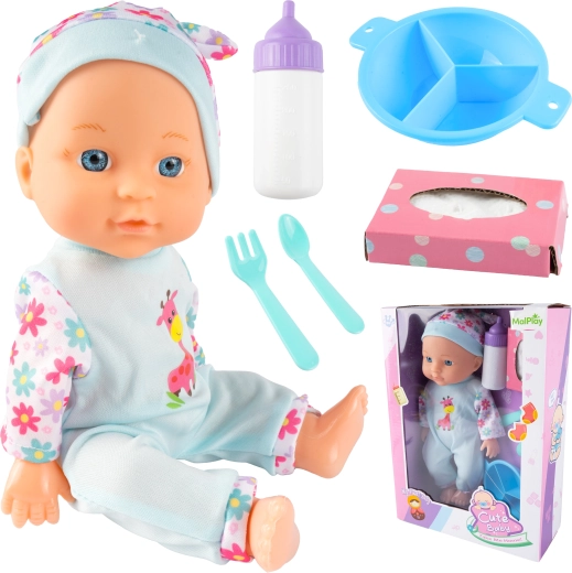 Muñeca bebé de 29 cm con accesorios para alimentar
