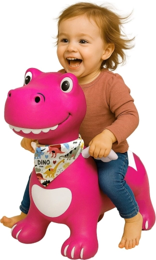 Dinosaurio saltarín con alas HoppyDoo rosa con bomba de inflado