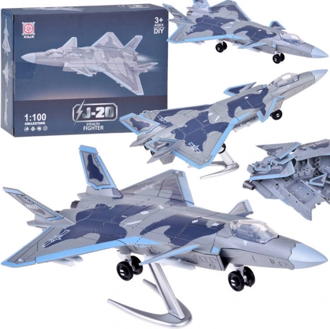 Kit de construcción del modelo del avión de combate J-20 1:100