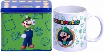 Taza y hucha Super Mario Luigi