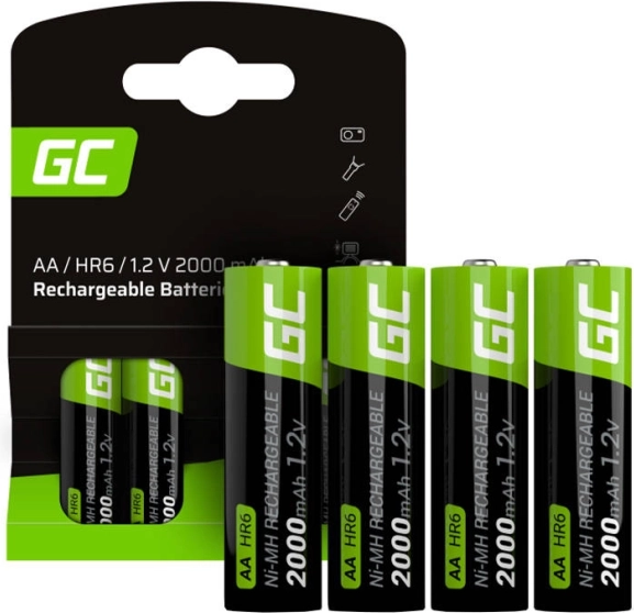 Baterías recargables AA 2000 mAh Green Cell Sticks (4 uds)