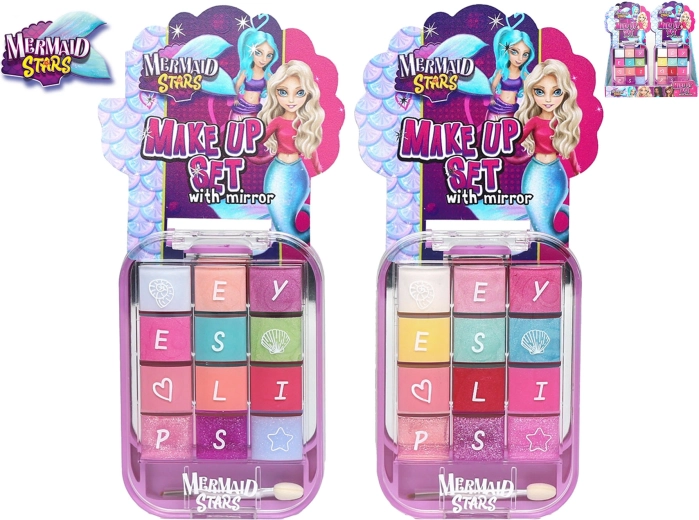 Paleta de maquillaje infantil con espejo Mermaid Stars