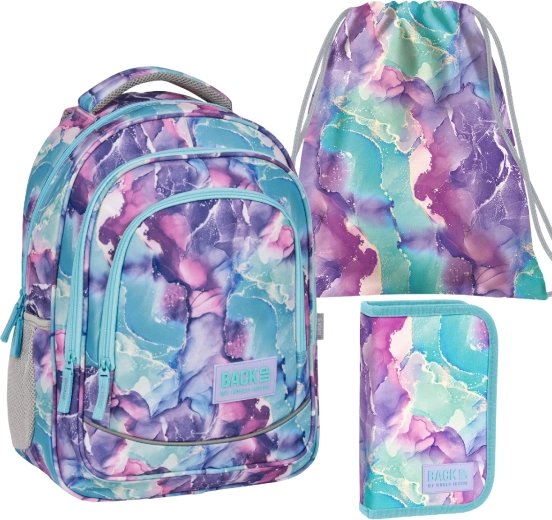 Set escolar BackUP Fantasía 3 en 1: mochila, estuche equipado y bolsa