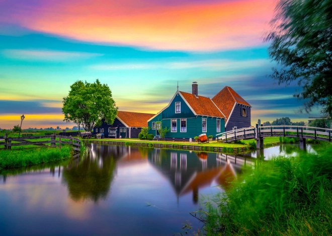 Puzzle Enjoy Granja en los Países Bajos 1000 piezas
