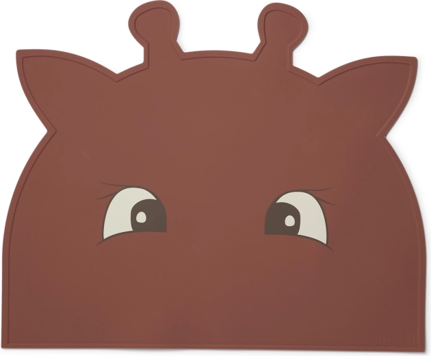 Nuuroo Albert mantel individual de silicona Giraffe Mahogany