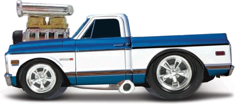 Maisto Muscle Machines Chevrolet C10 Pickup 1972 azul-blanco 1:64