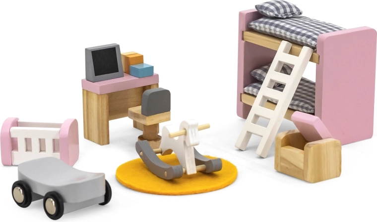 Muebles de madera para casa de muñecas Viga PolarB, habitación infantil