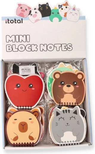 Adorable cuaderno de notas con espiral de animales, 80 hojas