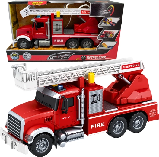 City Service Car camión de bomberos 1:14 con escalera extensible