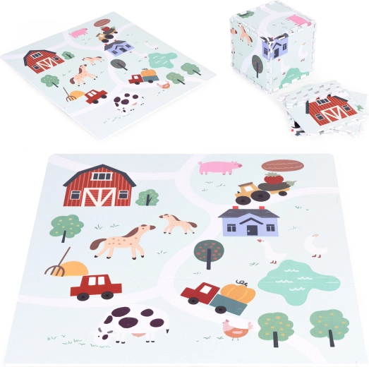 Gran alfombra de espuma granja 90,5 × 90,5 cm, 21 piezas ECOTOYS