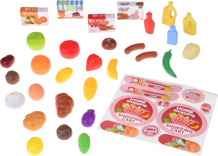 Colorido set de alimentos para un juego realista