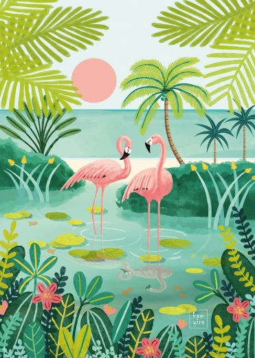 Puzzle Pieces & Peace flamencos 500 piezas