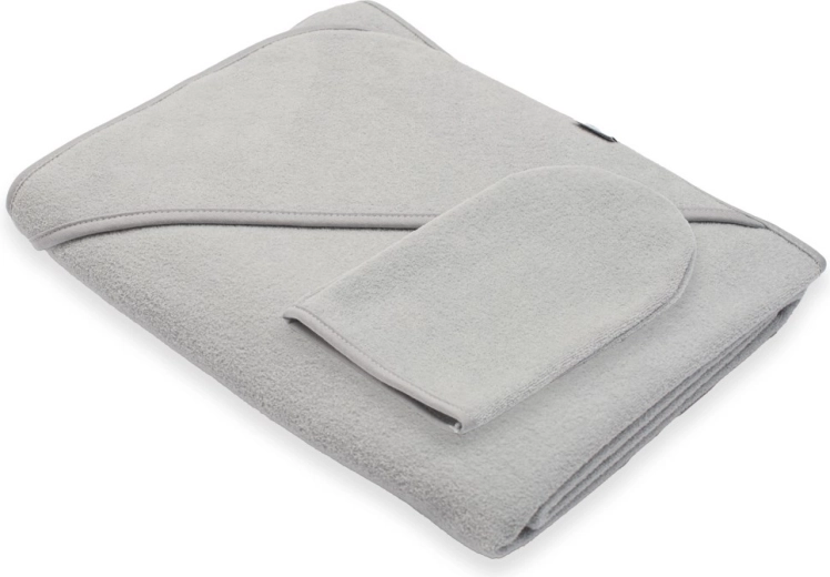 Toalla infantil de rizo con capucha NEW BABY Basic 100 × 100 cm, gris