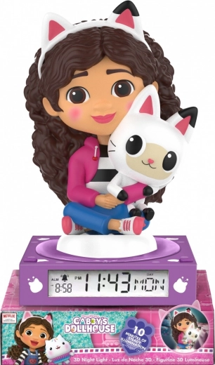Lámpara 3D con despertador CASA DE MUÑECAS DE GABBY