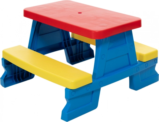 Mesa de pícnic infantil con bancos Dorex azul