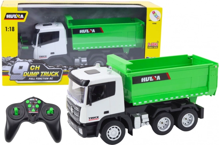 Volquete RC verde 1:18 con control remoto
