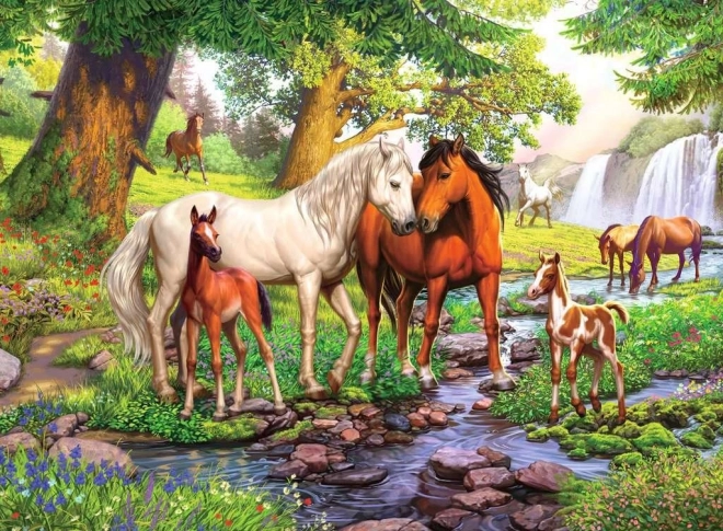 Puzzle Ravensburger Caballos junto al río XXL 300 piezas