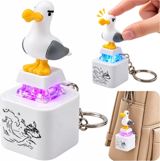 Llavero LED interactivo con forma de gaviota y sonido