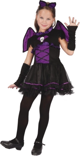 Vestido de carnaval reina murciélago para niñas de 110–120 cm