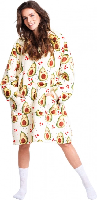Cozy Noxxiez cálida manta tipo sudadera para televisión con capucha Aguacate
