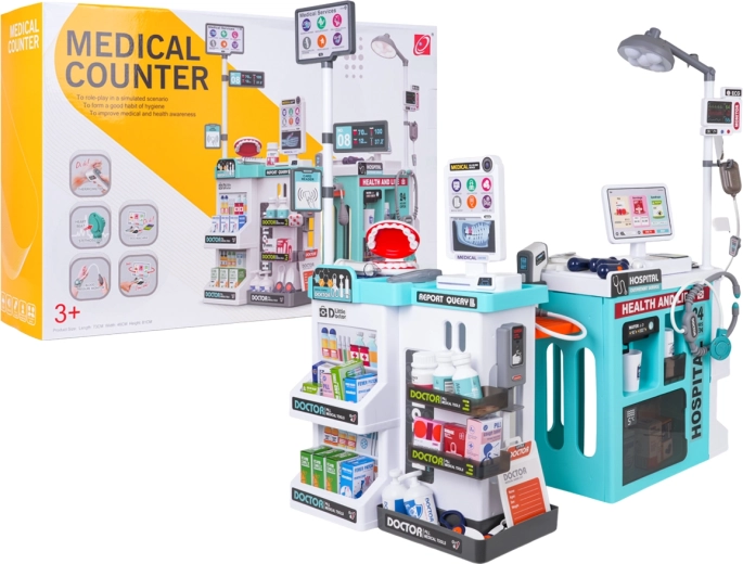 Gran centro médico infantil azul, 77 piezas