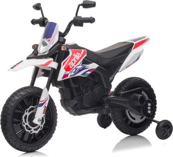 Motocicleta eléctrica infantil APRILIA RX blanca