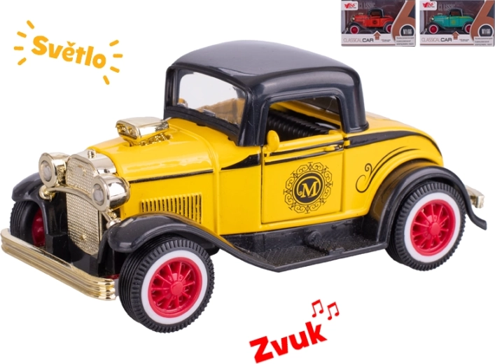 Modelo metálico de coche clásico (oldtimer) 1:36 con luces y sonidos