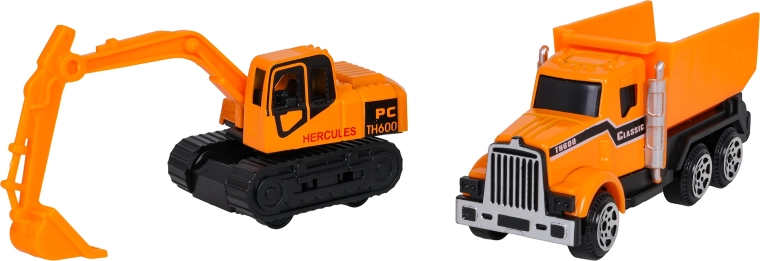 Dos vehículos de construcción incluidos