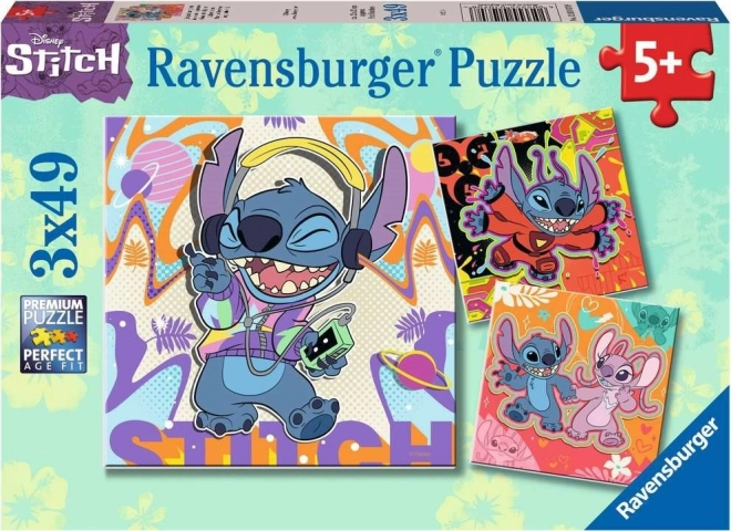 Puzzle 3x49 piezas Stitch