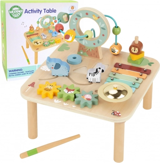Mesa educativa musical de madera 5 en 1 WOOPIE GREEN