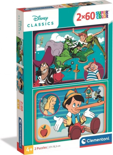 Puzzle Disney cuentos clásicos 2×60 piezas CLEMENTONI