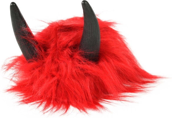 Peluca de carnaval de diablo con cuernos – roja
