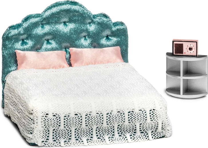 Cama doble de lujo con ropa de cama