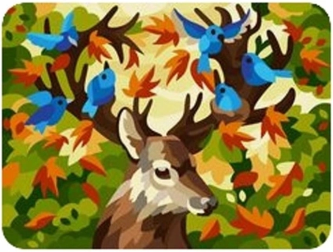 Norimpex Pintura por números Ciervo con pájaros 40 × 50 cm