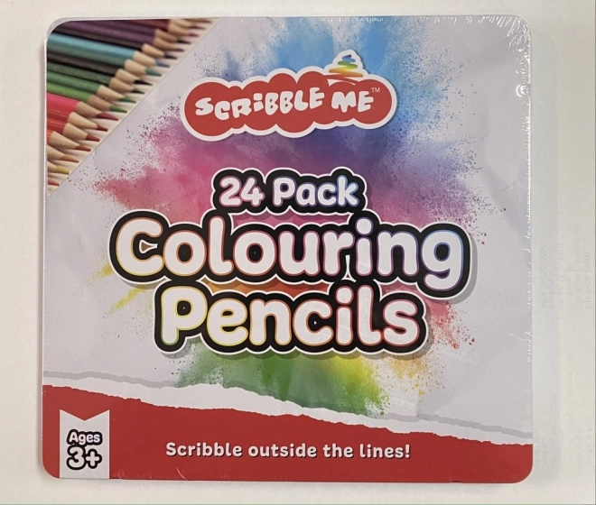 Lápices de colores en caja metálica de 24 uds.