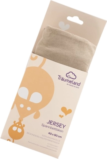 Sábana bajera ajustable de jersey Träumeland 40 × 90 cm taupe