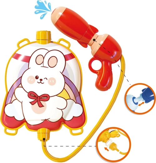 Pistola de agua con depósito para la espalda con forma de conejo