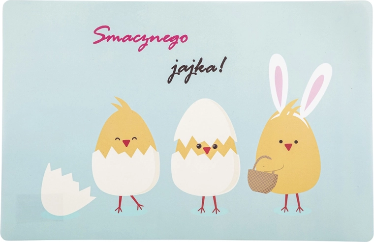 Mantel individual de Pascua de PVC 28 × 43 cm Smacznego jajka