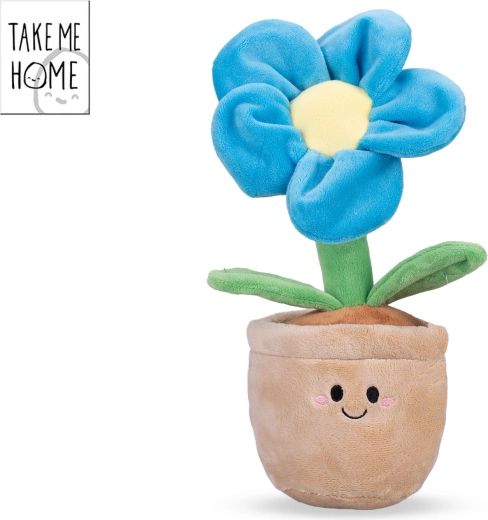 Flor de peluche en maceta Take Me Home azul 30 cm