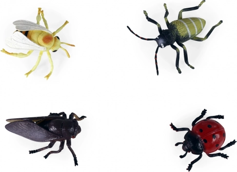 Set de modelos de insectos de plástico, 4 uds.
