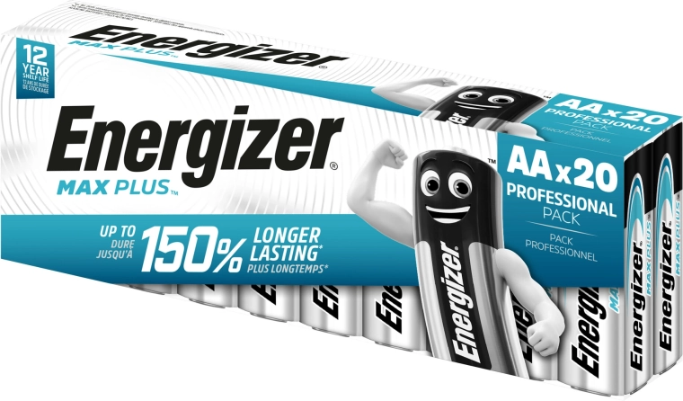 Pilas alcalinas Energizer Max Plus AA 20 uds