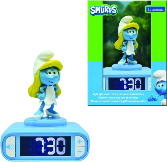 Despertador Lexibook de Los Pitufos con figura iluminada