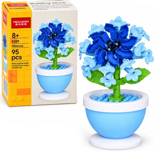 Kit de construcción de mini flor en maceta: hibisco - 1 unidad