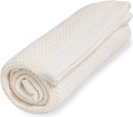 Vinter & Bloom manta de algodón orgánico Soft Grid Pearl White