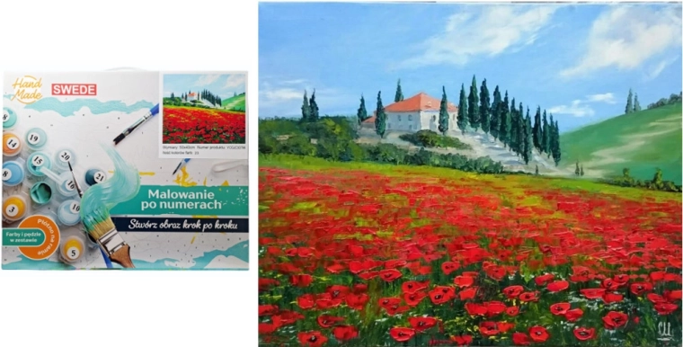 Pintura por números – campo de amapolas