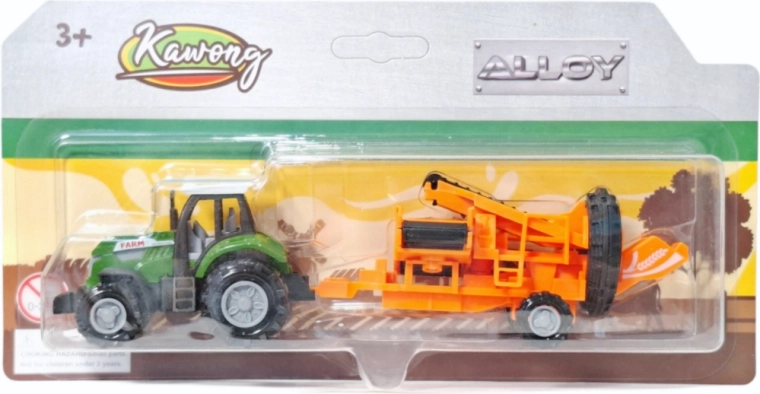 Tractor con máquina agrícola de remolque