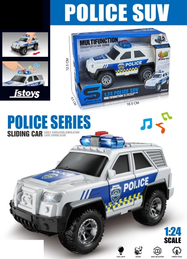Coche de policía con efectos 15 cm